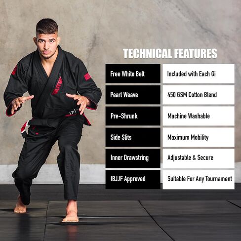 Elite Sports BJJ GI for Men IBJJF Kimono BJJ Jiujitsu GIS W/Preshrunk Fabric & Free Belt (See Special Sizing Guide) in Kuwait