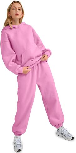 AUTOMET Womens 2 Piece Outfits Lounge Hoodie Sweatsuit Sets Oversized Sweatshirt Baggy Fall Fashion Sweatpants with Pockets in Kuwait