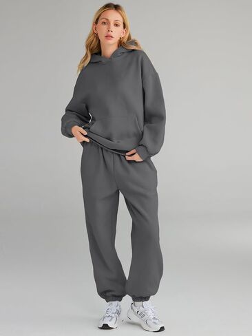 AUTOMET Womens 2 Piece Outfits Lounge Hoodie Sweatsuit Sets Oversized Sweatshirt Baggy Fall Fashion Sweatpants with Pockets in Kuwait