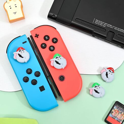 DLseego Thumb Grips تصميم قبعات للتبديل/التبديل لايت/تبديل وحدة تحكم OLED، وحدة تحكم تناظرية من السيليكون الناعم Joycon أغطية واقية مضادة للانزلاق 4 قطع قبعات عصا التحكم بأزرار السلاحف - السلاحف الخضراء in Kuwait
