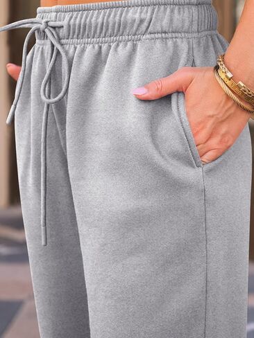 AUTOMET Women's Wide Leg Sweatpants Fleece Lined Baggy Straight Leg Lounge Pants Fall Outfits Athletic Joggers with Pockets in Saudi Arabia