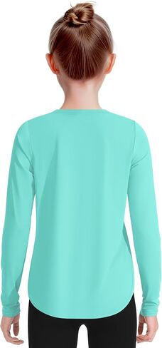 JOCMIC Girls Long Sleeve Shirts Kids Athletic Quick Dry Basic Tees for Gym Yoga Fall Tops UPF 50+ Sun Shirts in Saudi Arabia