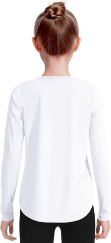 JOCMIC Girls Long Sleeve Shirts Kids Athletic Quick Dry Basic Tees for Gym Yoga Fall Tops UPF 50+ Sun Shirts in Saudi Arabia
