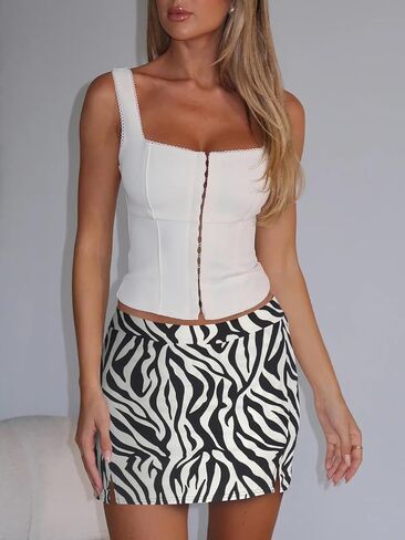 Women's Slit Mini Skorts Skirts - High Waisted Summer Y2K Going Out Bodycon A Line Skirt with Shorts Underneath in Saudi Arabia
