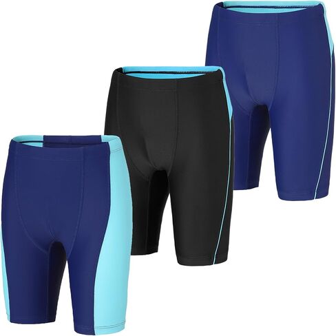 EXARUS Boys 2/3 Pack Swim Jammers شورت سباحة للشباب سريع الجفاف رياضي للأطفال ملابس سباحة UPF 50+ in Kuwait