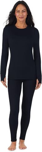 Cuddl Duds Womens Fleece Lined Thermal Long Sleeve Shirt and Leggings - Top and Bottom Base Layer Lounge Sets for Women in Saudi Arabia