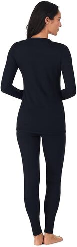 Cuddl Duds Womens Fleece Lined Thermal Long Sleeve Shirt and Leggings - Top and Bottom Base Layer Lounge Sets for Women in Saudi Arabia