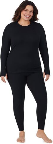 Cuddl Duds Womens Fleece Lined Thermal Long Sleeve Shirt and Leggings - Top and Bottom Base Layer Lounge Sets for Women in Saudi Arabia