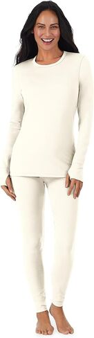 Cuddl Duds Womens Fleece Lined Thermal Long Sleeve Shirt and Leggings - Top and Bottom Base Layer Lounge Sets for Women in Saudi Arabia