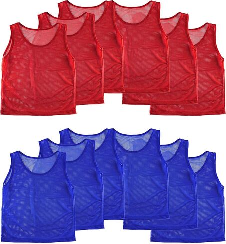 Super Z Outlet 12 Pinnies Scrimmage Vests فريق ممارسة جيرسي للأطفال الشباب في سن المراهقة خفيفة الوزن in Kuwait