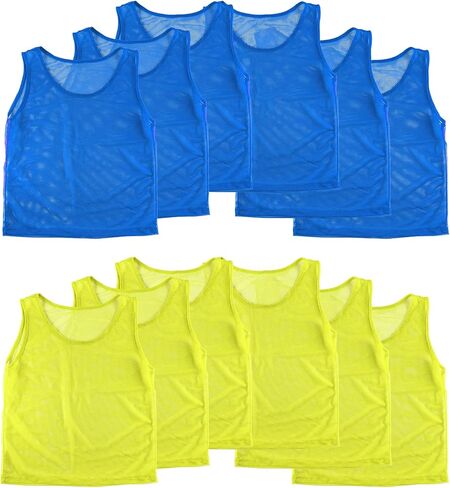 Super Z Outlet 12 Pinnies Scrimmage Vests فريق ممارسة جيرسي للأطفال الشباب في سن المراهقة خفيفة الوزن in Kuwait