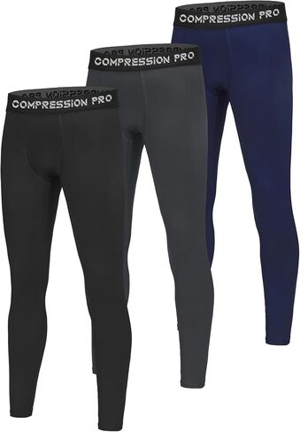 1/3 Pack Youth Boys Compression Pants Leggings Tights Athletic Base Layer Gear for Kids Football Basketball Sports in Saudi Arabia