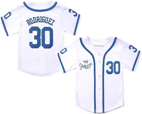 Youth The Sandlot Benny The Jet Rodriguez #30 Stitched Movie Kids Baseball Jerseys Sports Boys Shirts in Kuwait