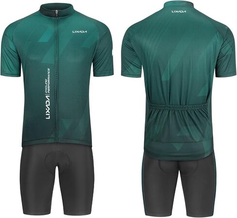 LIXADA Men's Cycling Jersey Short Sleeve with Padded Shorts Quick-Dry Summer Short Bike Clothing Bicycle Shirts Pants Set in Kuwait