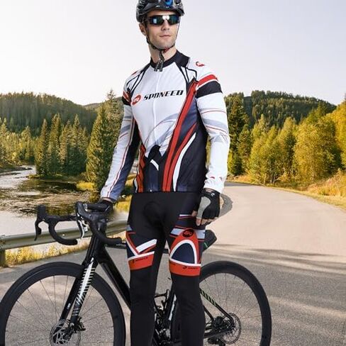 sponeed Cycling Clothes for Men Long Sleeve Mountain Bike Road Bicycle Shirt Jerseys Padded Pants Biking Outfits in Saudi Arabia