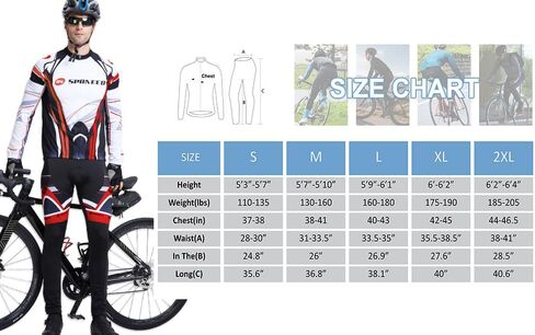 sponeed Cycling Clothes for Men Long Sleeve Mountain Bike Road Bicycle Shirt Jerseys Padded Pants Biking Outfits in Saudi Arabia