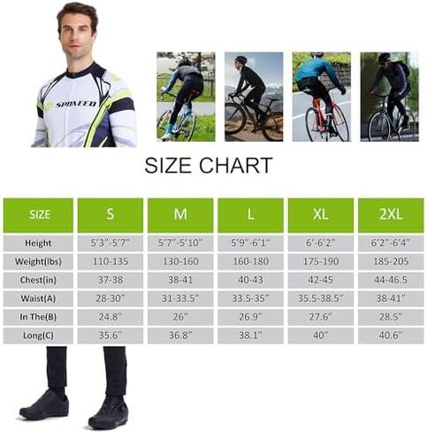 sponeed Cycling Clothes for Men Long Sleeve Mountain Bike Road Bicycle Shirt Jerseys Padded Pants Biking Outfits in Saudi Arabia