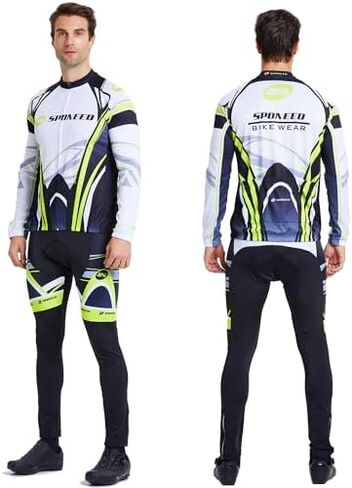 sponeed Cycling Clothes for Men Long Sleeve Mountain Bike Road Bicycle Shirt Jerseys Padded Pants Biking Outfits in Saudi Arabia