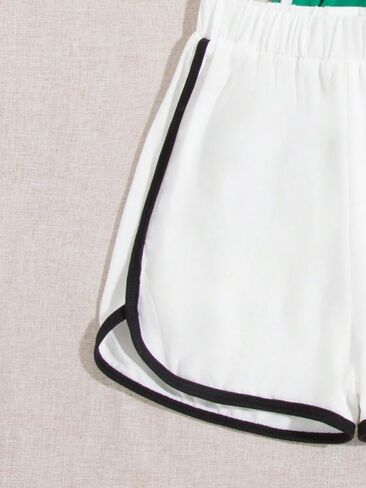 SHENHE Girl's 3 Piece Letter Graphic Elastic High Waisted Track Dolphin Shorts in Saudi Arabia