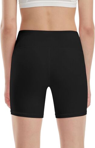 Runhit 5" Girls Volleyball Shorts Youth Cross Waist Spandex Shorts Kids Dance Biker Athletic Compression Shorts in Saudi Arabia