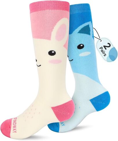 findway Kids Ski Socks, 2 Pairs Knee-high Warm Thermal Winter Snowboard Socks for Girls Boys Toddler in Saudi Arabia