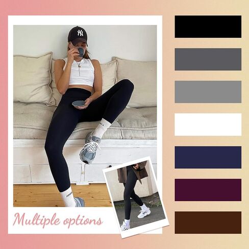 iceROSE 7 Pack Leggings for Women, High Waisted Tummy Control Soft Black Yoga Leggings for Workout Running Maternity in Saudi Arabia