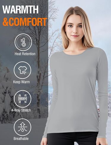 Women's Long Sleeve Thermal Underwear Lightweight Compression Baselayer Shirt Women Clothing Premium Comfort Winter Tops in Saudi Arabia