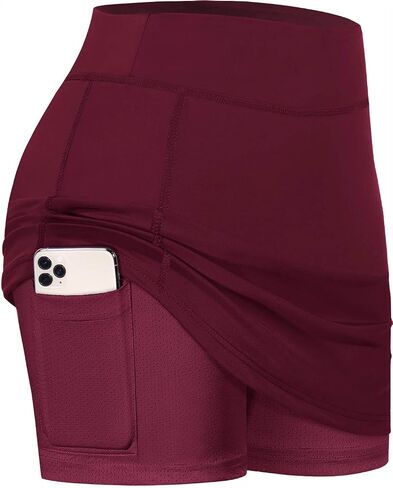 BLEVONH Womens Summer Tennis Skirts with Shorts Underneath, Pickleball, Athletic, Workout and Golf Skorts with Pockets in Kuwait
