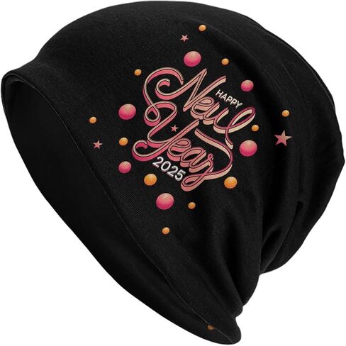 Happy New Year 2025 Beanie for Women Men Cancer Headwear Cap Turban Knit Hats Gifts Accessories in Kuwait