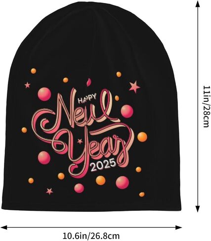 Happy New Year 2025 Beanie for Women Men Cancer Headwear Cap Turban Knit Hats Gifts Accessories in Kuwait