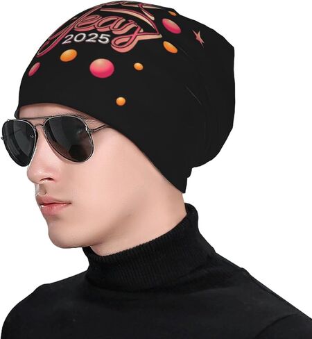 Happy New Year 2025 Beanie for Women Men Cancer Headwear Cap Turban Knit Hats Gifts Accessories in Kuwait