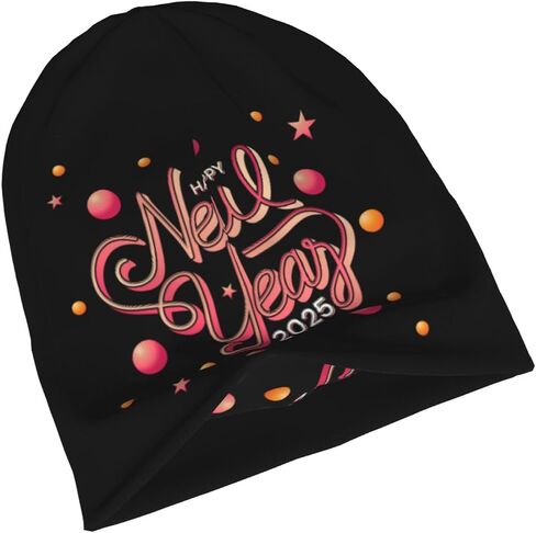 Happy New Year 2025 Beanie for Women Men Cancer Headwear Cap Turban Knit Hats Gifts Accessories in Kuwait