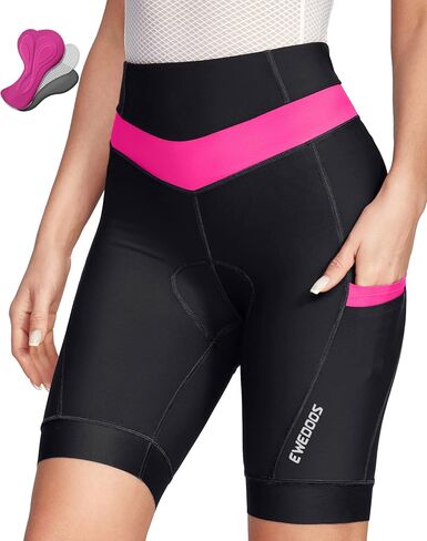 Ewedoos Padded Bike Shorts Women with 4 Pockets 4D Padding Biking Cycling Shorts Women for 3H+ Rides Bicycle Shorts for Women in Saudi Arabia