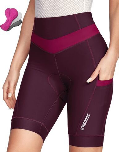 Ewedoos Padded Bike Shorts Women with 4 Pockets 4D Padding Biking Cycling Shorts Women for 3H+ Rides Bicycle Shorts for Women in Saudi Arabia
