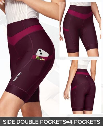 Ewedoos Padded Bike Shorts Women with 4 Pockets 4D Padding Biking Cycling Shorts Women for 3H+ Rides Bicycle Shorts for Women in Saudi Arabia