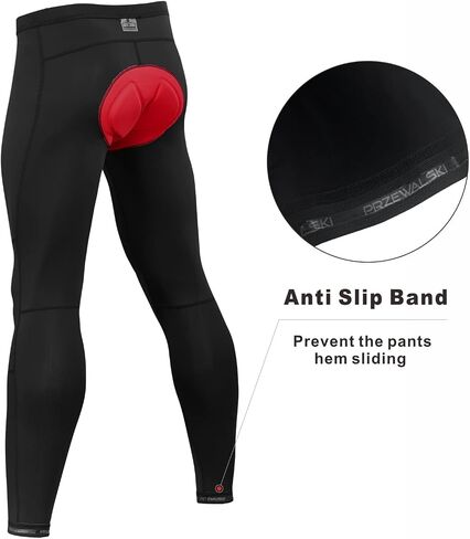 Przewalski Men's Cycling Pants 4D Padded Bike Bicycle Biking Tights Long MTB Leggings in Kuwait