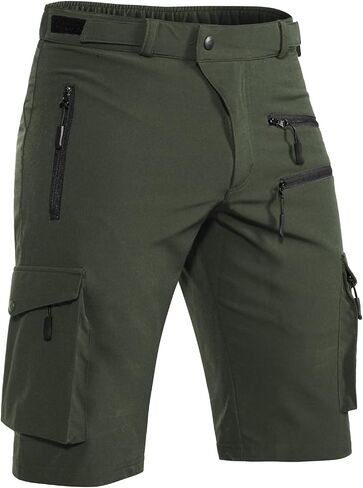 Hiauspor Men's Mountain Bike Shorts Stretch Hiking Cargo Shorts Quick Dry with Zipper Pocket for Cycling Casual Tactical in Kuwait