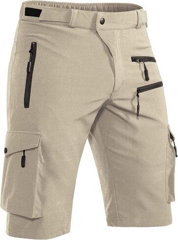 Hiauspor Men's Mountain Bike Shorts Stretch Hiking Cargo Shorts Quick Dry with Zipper Pocket for Cycling Casual Tactical in Kuwait