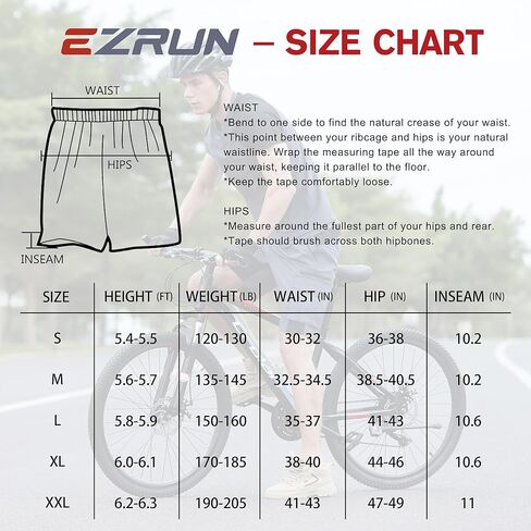 EZRUN Men's 3D Padded Mountain Bike Shorts Lightweight MTB Cycling Shorts in Saudi Arabia