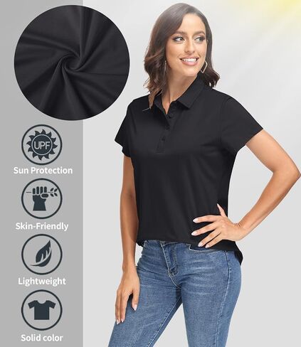 TACVASEN Women's Golf Polo Shirts Short Sleeve UPF 50+ Sun Protection Golf Shirts for Women Quick Dry Collared Polos in Saudi Arabia