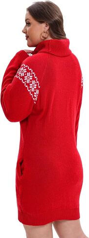 Ugly Christmas Sweater Dress for Women, Santa Hat and Funny Novelty Sweater with Pocket for Xmas Holiday in Kuwait