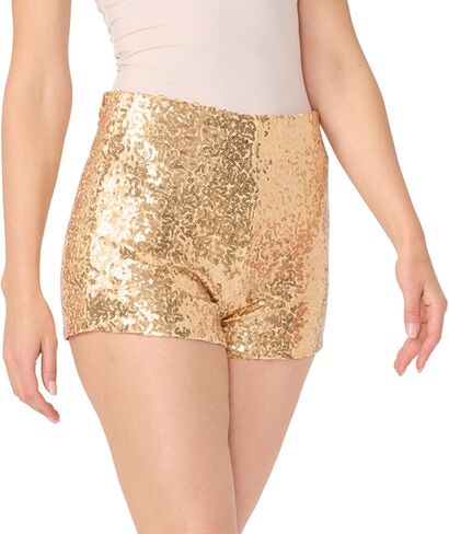 شورت نسائي عالي الخصر مزين بالترتر من Tipsy Elves - ملابس لطيفة للحفلات والعطلات للنساء in Kuwait