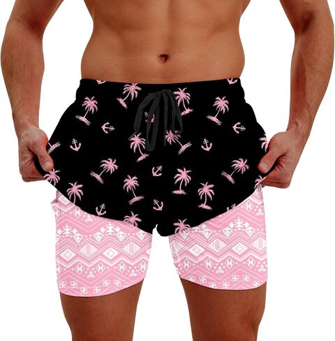 westwolf Men Swim Trunks 5.5 Inch Board Shorts 2 in 1 Swimwear with Compression Liner in Kuwait