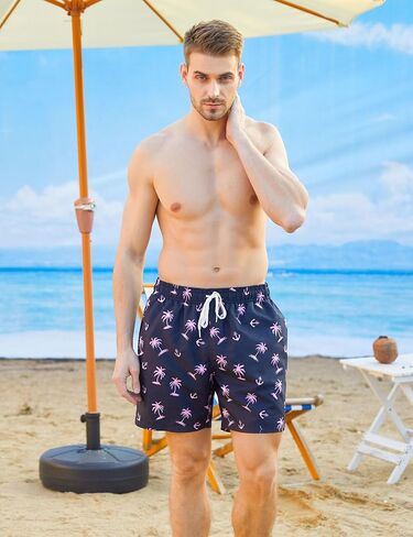 westwolf Men Swim Trunks 5.5 Inch Board Shorts 2 in 1 Swimwear with Compression Liner in Kuwait