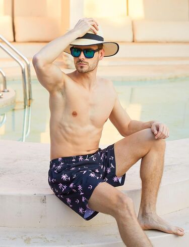 westwolf Men Swim Trunks 5.5 Inch Board Shorts 2 in 1 Swimwear with Compression Liner in Kuwait