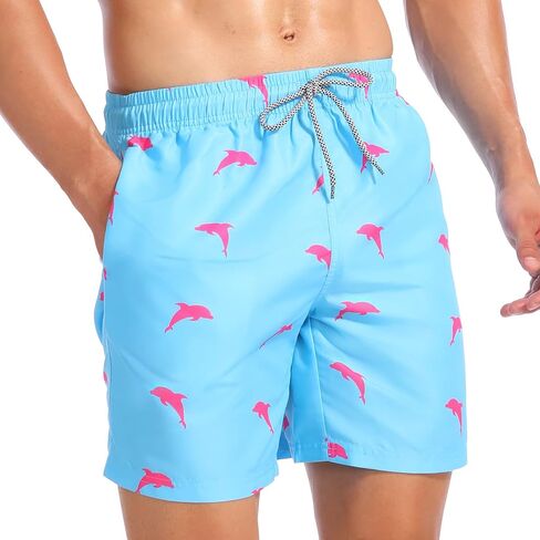 Biwisy Mens Swim Trunks Quick Dry Swim Shorts with Mesh Lining Funny Beach Shorts in Kuwait