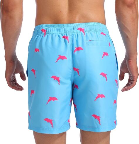 Biwisy Mens Swim Trunks Quick Dry Swim Shorts with Mesh Lining Funny Beach Shorts in Kuwait