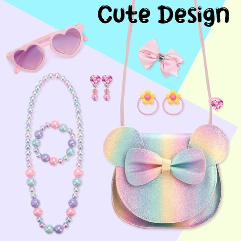 Kids Purse Toddler Gifts for Girls, Cute Little Girls Purse Mouse Ear Crossbody Bag, Princess Handbags for Age 3-14 in Saudi Arabia