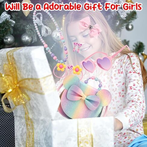 Kids Purse Toddler Gifts for Girls, Cute Little Girls Purse Mouse Ear Crossbody Bag, Princess Handbags for Age 3-14 in Saudi Arabia