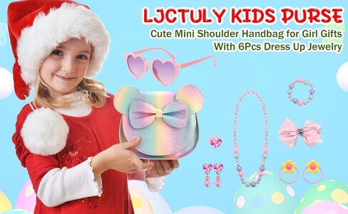 Kids Purse Toddler Gifts for Girls, Cute Little Girls Purse Mouse Ear Crossbody Bag, Princess Handbags for Age 3-14 in Saudi Arabia